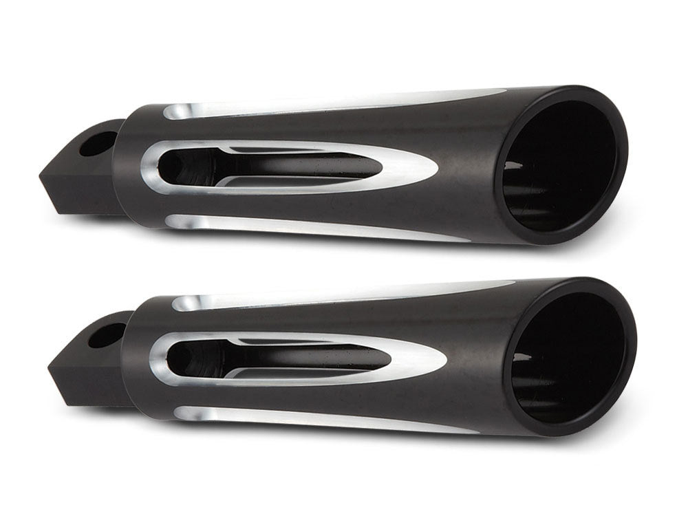 Deep Cut Footpegs - Black. - Arlen Ness