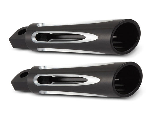 Deep Cut Footpegs - Black. - Arlen Ness