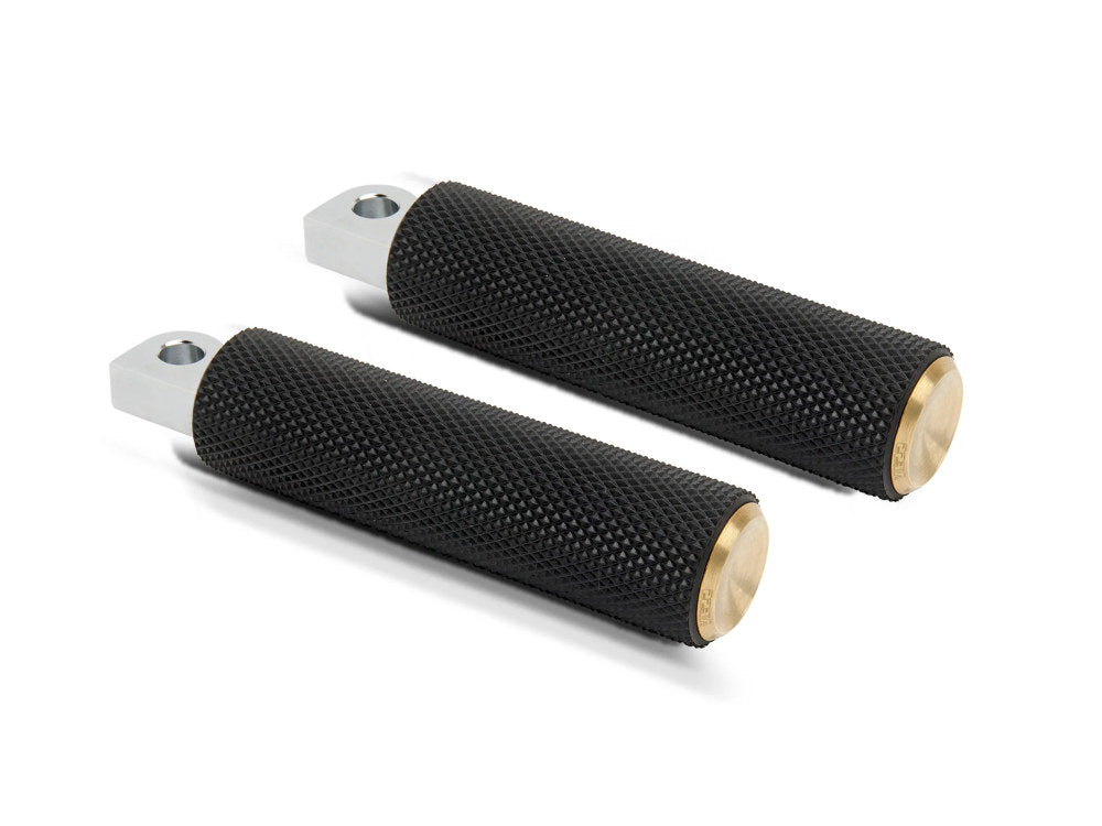 Knurled Fusion Footpegs - Brass - Arlen Ness