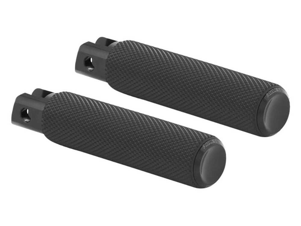 Knurled Fusion Footpegs - Black. Fits Softail 2018up Front Rider - Arlen Ness