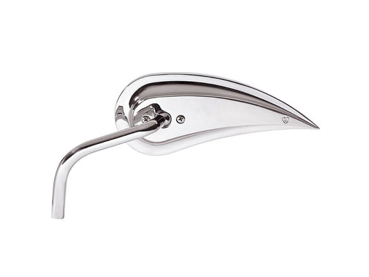 Rad III Teardrop Mirror with Steel Stem - Chrome. Fits Left. - Arlen Ness