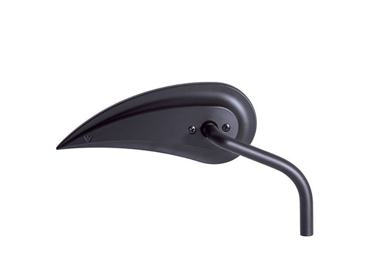 Rad III Teardrop Mirror with Steel Stem - Black. Fits Right. - Arlen Ness
