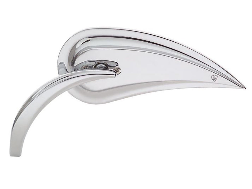 Rad III Teardrop Mirror with Die-Cast Stem - Chrome. Fits Left. - Arlen Ness
