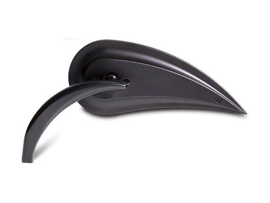 Rad III Teardrop Mirror with Die-Cast Stem - Black. Fits Left. - Arlen Ness