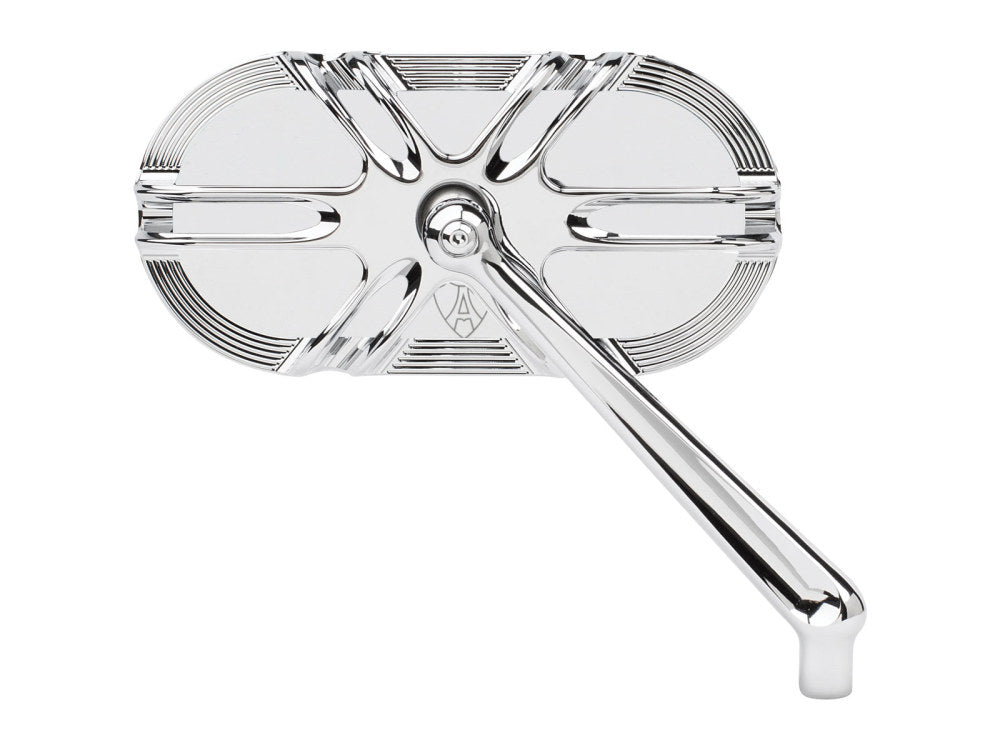 Deep Cut Caged Series Mirror - Chrome. Fits Right. - Arlen Ness