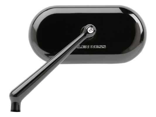 Forged Oval Mirror - Black. Fits Left. - Arlen Ness