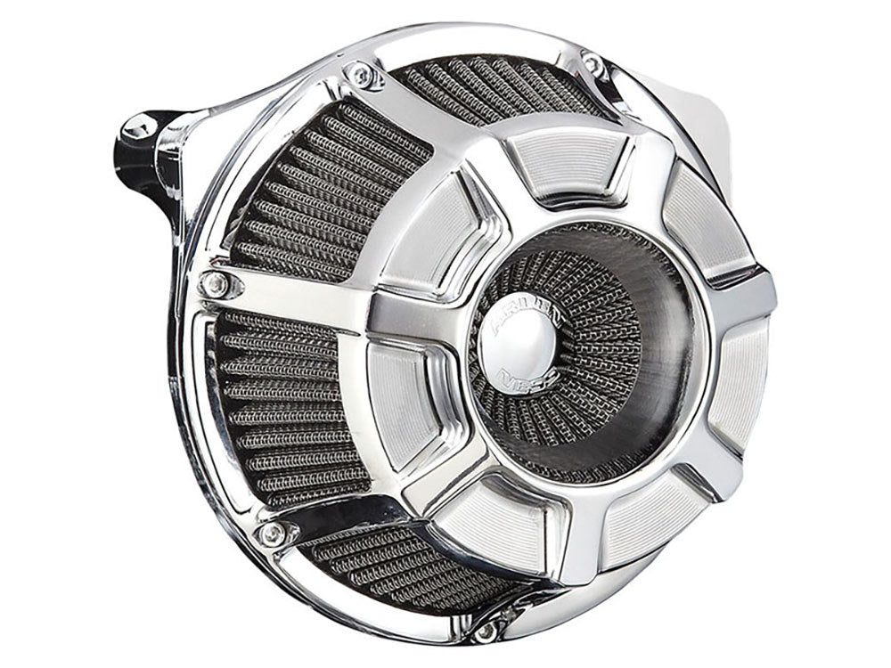 Beveled Air Cleaner Kit - Chrome. Fits Softail 2000-2015, Dyna 1999-2017, Touring 1999-2007 with CV Carb or Cable Operated Delphi EFI - Arlen Ness