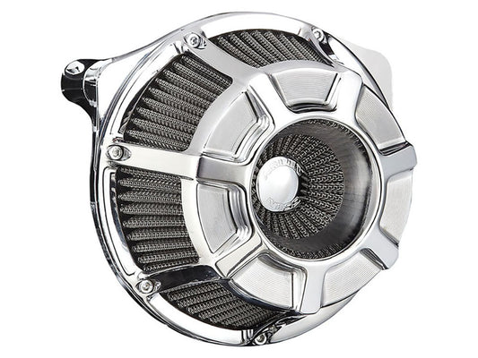 Beveled Air Cleaner Kit - Chrome. Fits Softail 2000-2015, Dyna 1999-2017, Touring 1999-2007 with CV Carb or Cable Operated Delphi EFI - Arlen Ness