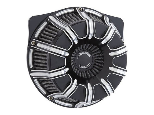 10-Gauge Air Cleaner Kit - Contrast Cut. Fits Softail 2000-2015, Dyna 1999-2017, Touring 1999-2007 with CV Carb or Cable Operated Delphi EFI - Arlen Ness