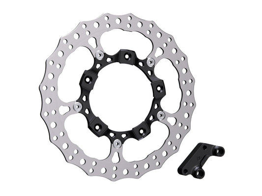 14in. Left Hand Front Jagged Big Brake Disc Rotor - Black. Fits Most Touring 2008-2024 - Arlen Ness