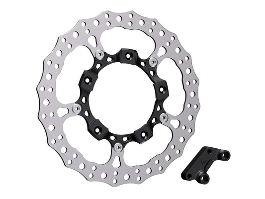 14in. Right Hand Front Jagged Big Brake Disc Rotor - Black. Fits Most Touring 2008-2024 - Arlen Ness