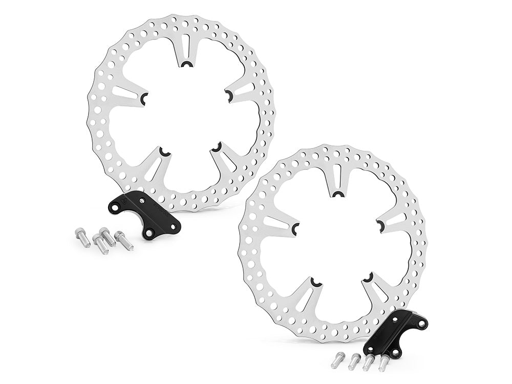 15in. Left & Right Hand Front Jagged Big Brake Disc Rotors. Fits V-Rod 2006-2017 with OEM Cast Wheel - Arlen Ness