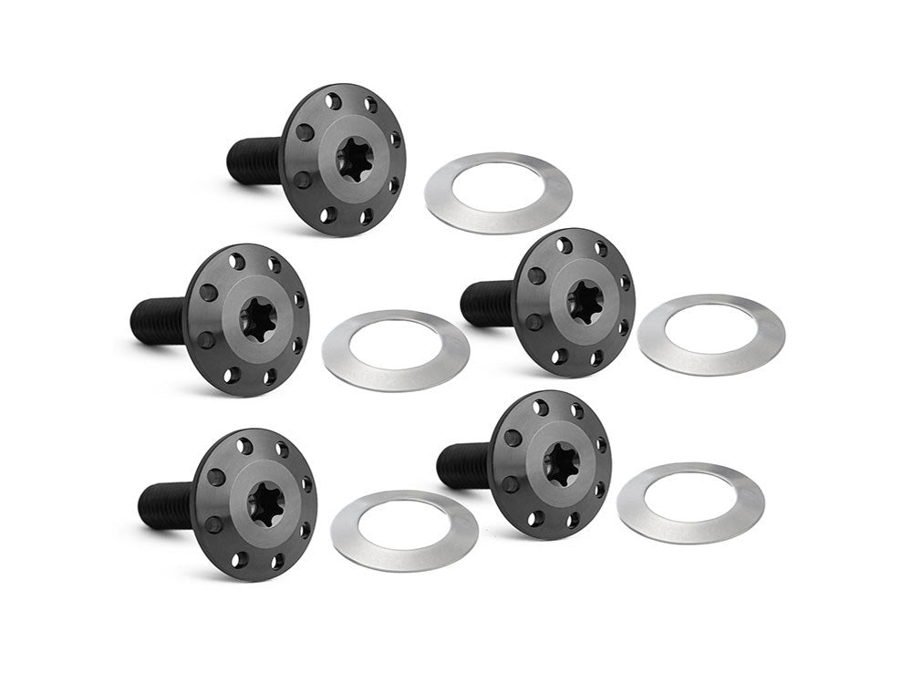 Titanium Holeshot Front Brake Rotor Bolts - Black. Fits Most Touring 2014-2024 with Spoke Mounted Disc - Arlen Ness