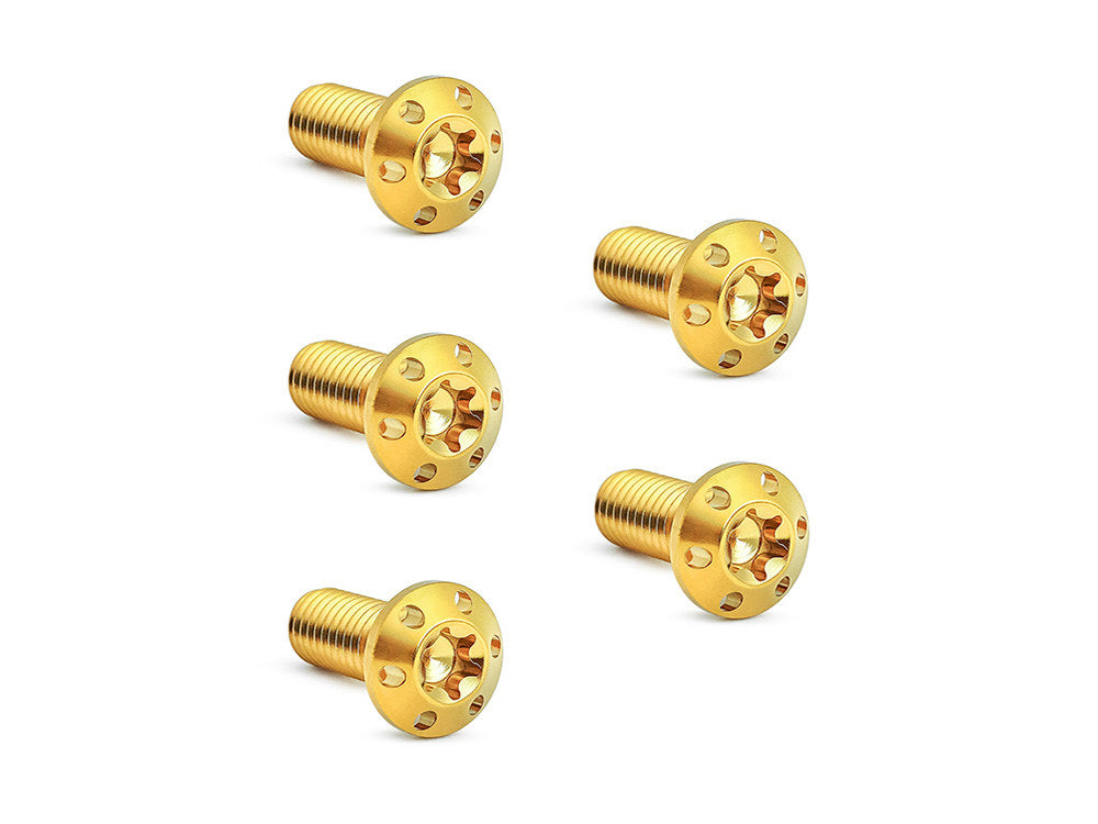 Titanium Front Disc Rotor Bolts - Gold. Fits H-D Big Twin 1984up & Sportster 1984-2021 - Arlen Ness