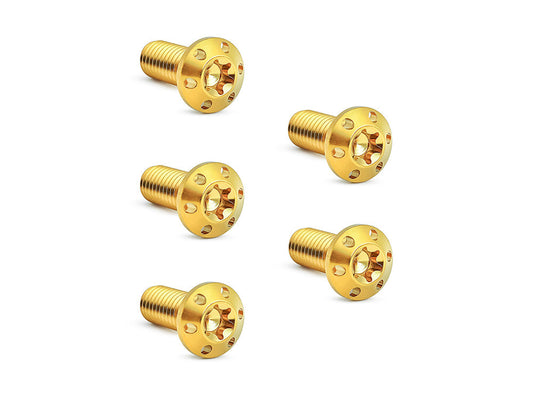 Titanium Front Disc Rotor Bolts - Gold. Fits H-D Big Twin 1984up & Sportster 1984-2021 - Arlen Ness