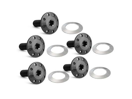 Titanium Holeshot Front Brake Rotor Bolts - Black. Fits Street Glide & Road Glide 2024up with Spoke Mounted Disc, Sportster S 2021up & Pan America 2021up with Cast Mag Wheel - Arlen Ness