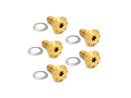 Titanium Front Disc Rotor Bolts - Gold. Fits Dyna 2006-2017 & V-Rod 2002-2017 - Arlen Ness