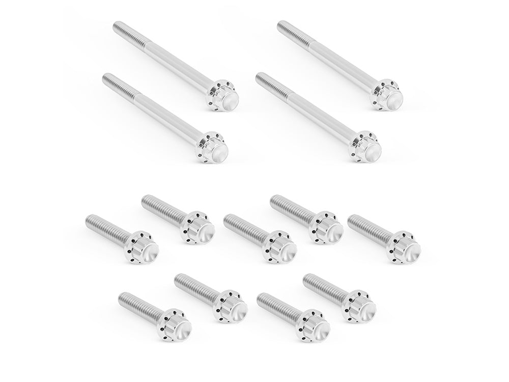 Titanium 12-Point Primary Cover Bolt Kit - Polished. Fits Softail 2018up Non-240 Tyre Models - Arlen Ness