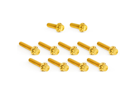 Titanium 12-Point Cam Cover Bolt Kit - Gold. Fits CVO Touring 2023up, Street Glide & Road Glide 2024up, Touring 2025up & Softail 2025up - Arlen Ness