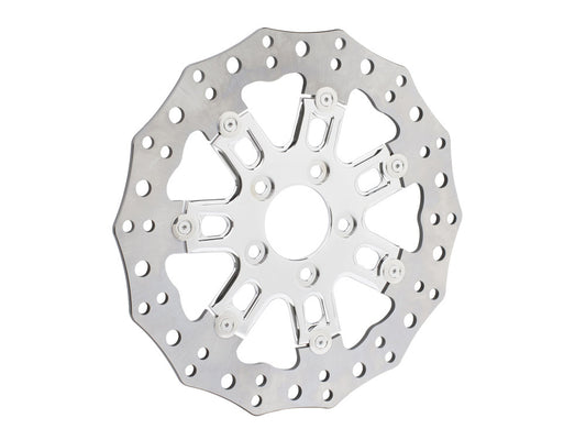 11.8in. Front 7-Valve Disc Rotor - Chrome. Fits Dyna 2006-2017, Softail 2015up, Sportster 2014-2021 & Some Touring 2008up. - Arlen Ness