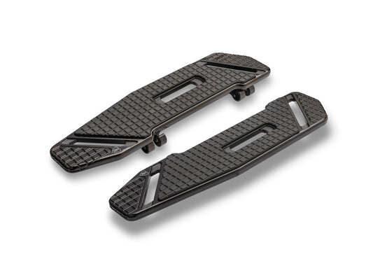SpeedLiner Front Floorboards - Black. Fits Touring 1980up, FL Softail 1986-2017 & Dyna Switchback 2012-2016 - Arlen Ness
