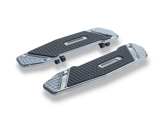 SpeedLiner Front Floorboards - Chrome. Fits Touring 1980up, FL Softail 1986-2017 & Dyna Switchback 2012-2016 - Arlen Ness