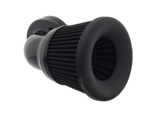 Velocity 90° Air Cleaner Kit - Black. Fits Softail 2000-2015, Dyna 1999-2017, Touring 1999-2007 with CV Carb or Cable Operated Delphi EFI - Arlen Ness