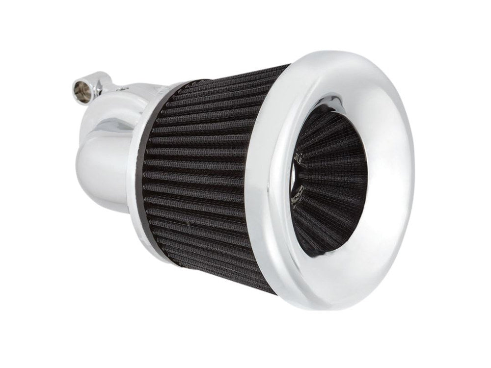 Velocity 90° Air Cleaner Kit - Chrome. Fits Softail 2000-2015, Dyna 1999-2017, Touring 1999-2007 with CV Carb or Cable Operated Delphi EFI - Arlen Ness