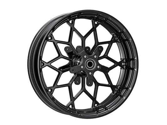18in. x 5.5in. Fat Factory Prodigy Replica Wheel - Gloss Black. Fits most Touring 2008-2023 & Road King Special 2020up - Arlen Ness