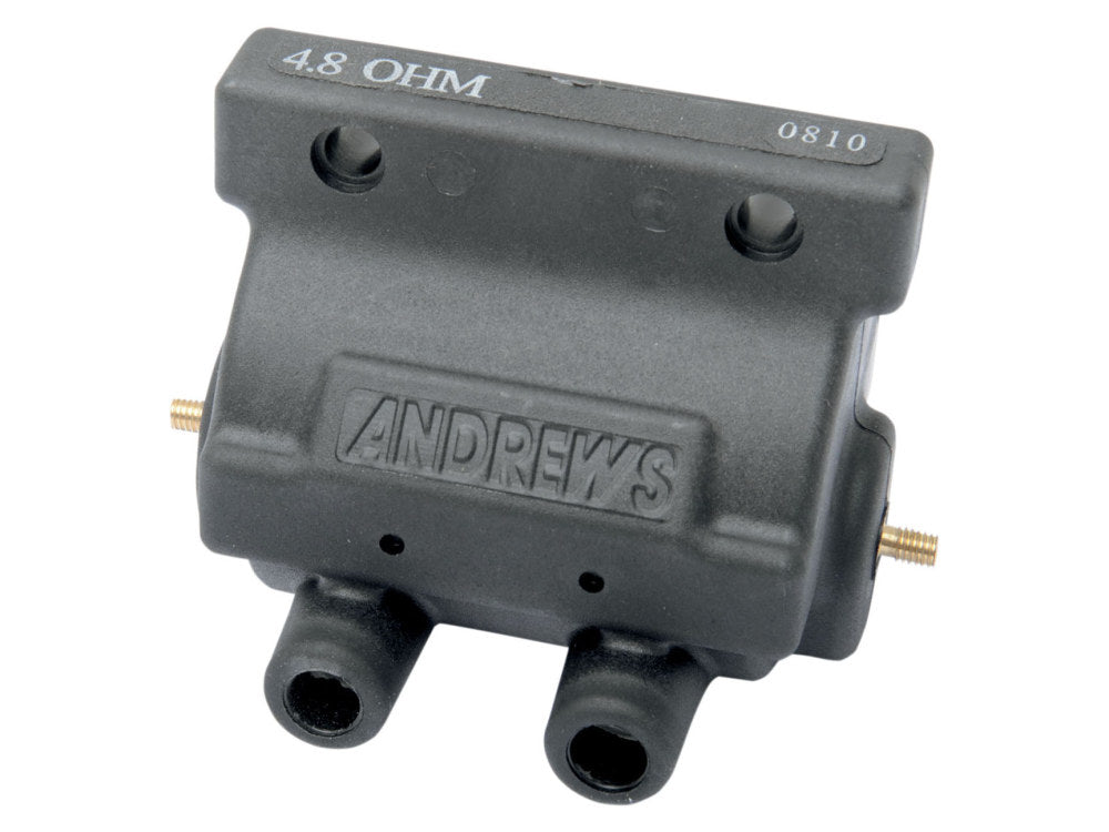 Ignition Coil - Black. Fits Big Twin & Sportster 1965-1998 with Points. - Andrews Products