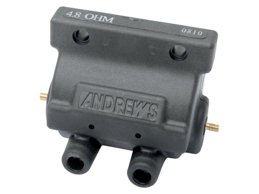 Ignition Coil - Black. Fits Big Twin & Sportster 1965-1998 with Points. - Andrews Products