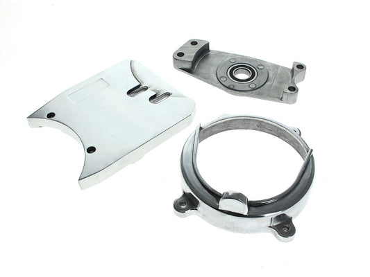 Complete Equalizer Motor Plate Kit - Polished Alloy. Fits Big Twin 4Spd Big Twin 1970-1984 with Rear Chain Drive - American Prime Manufacturing