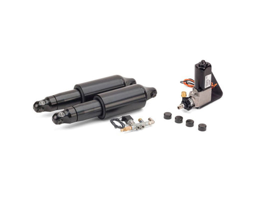 Rear Air Shock Absorbers - Black. Fits Dyna 2008-2017. - Arnott Motorcycle Air Suspension