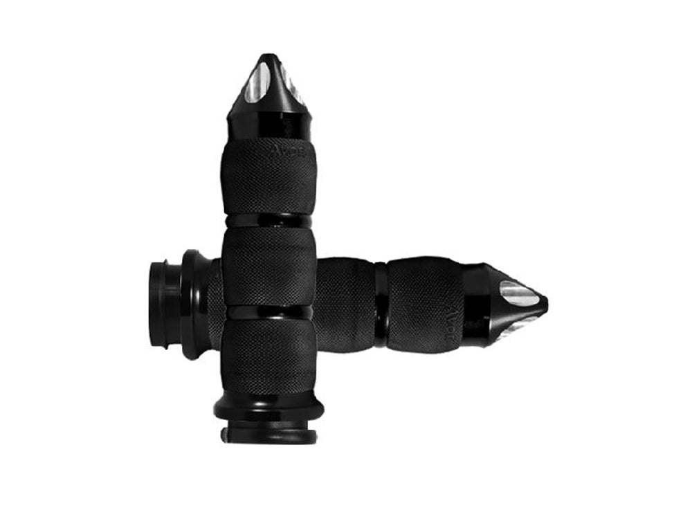 Spike Air Cushion Handgrips - Black. Fits Big Twin 2008-2024 with Throttle-by-Wire - Avon Grips