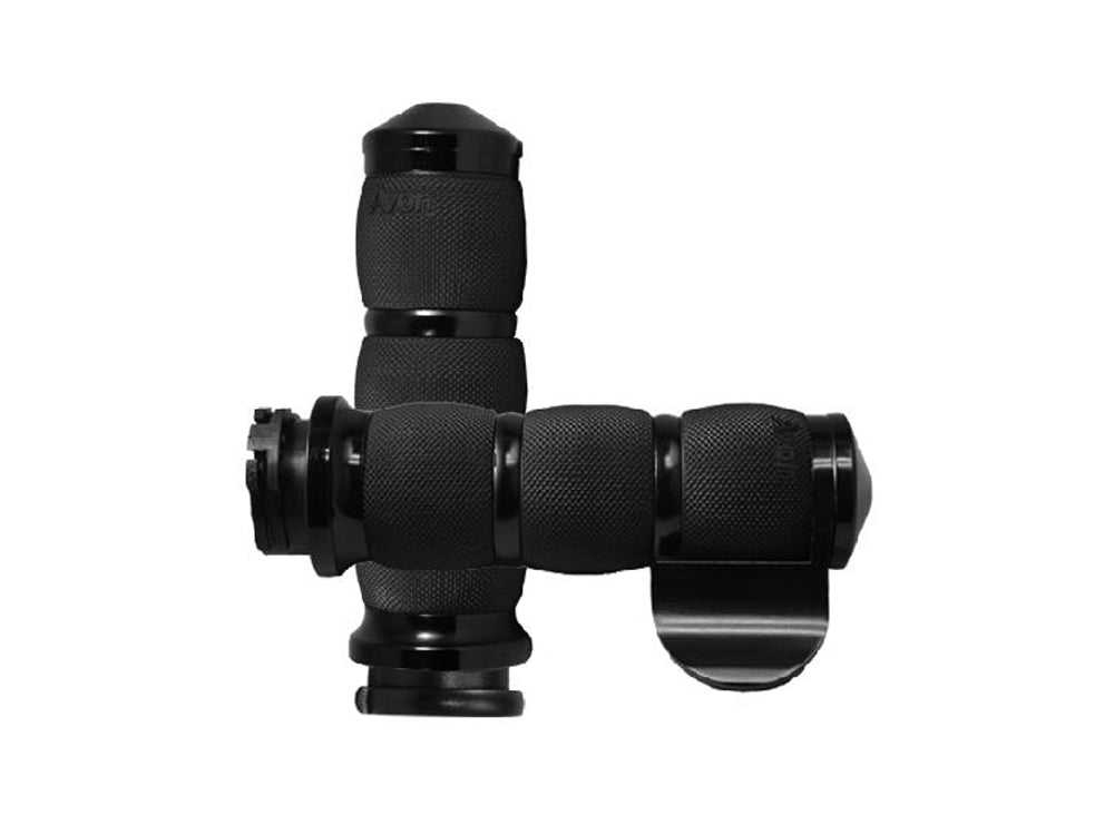 Air Cushion Handgrips with Throttle Boss - Black. Fits H-D with Throttle Cable. - Avon Grips