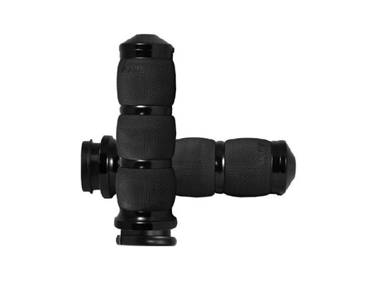 Air Cushion Handgrips - Black. Fits Big Twin 2008-2024 with Throttle-by-Wire - Avon Grips