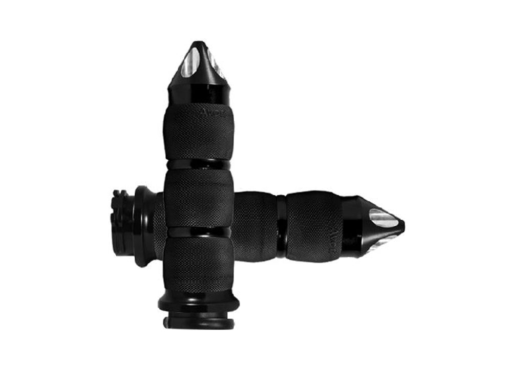 Spike Air Cushion Handgrips - Black. Fits H-D with Throttle Cable. - Avon Grips