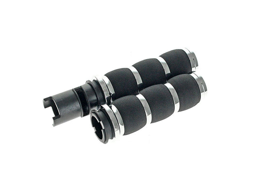 Air Cushion Handgrips - Chrome. Fits CVO Touring 2023up, Street Glide & Road Glide 2024up, Touring 2025up & Softail 2025up - Avon Grips