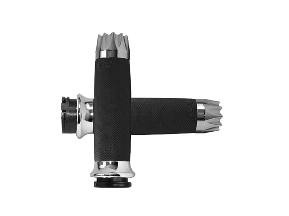 Excalibur Custom Contour Handgrips - Chrome. Fits H-D with Throttle Cable. - Avon Grips