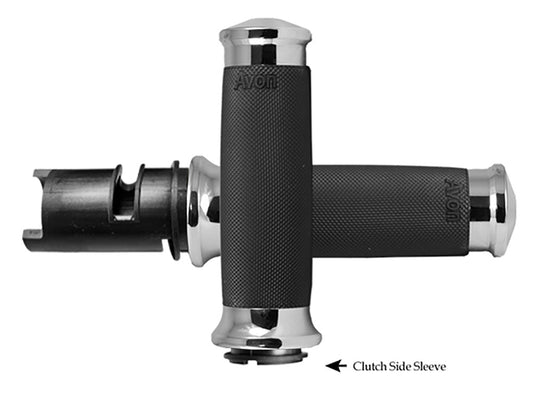 Custom Contour Handgrips - Chrome. Fits CVO Touring 2023up, Street Glide & Road Glide 2024up, Touring 2025up & Softail 2025up - Avon Grips