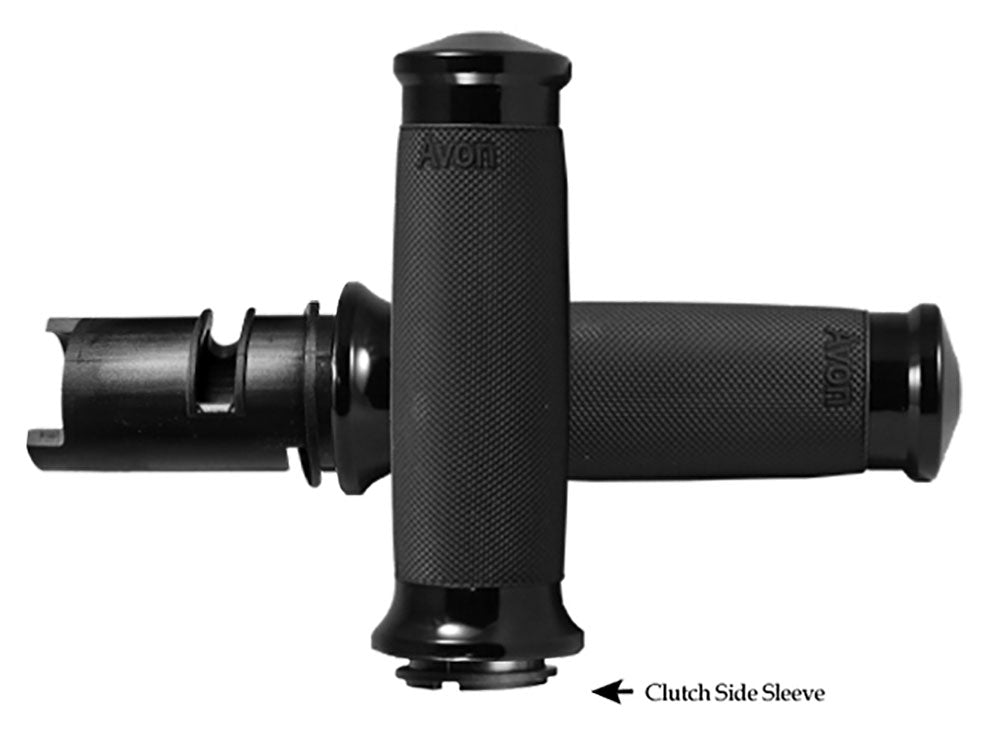 Custom Contour Handgrips - Black. Fits CVO Touring 2023up, Street Glide & Road Glide 2024up, Touring 2025up & Softail 2025up - Avon Grips