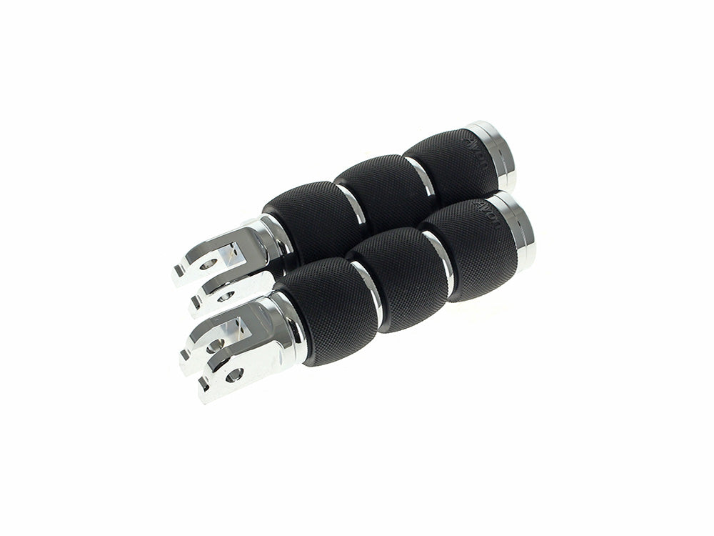 Air Cushion Footpegs - Chrome. Fits Softail 2018up Front Rider - Avon Grips