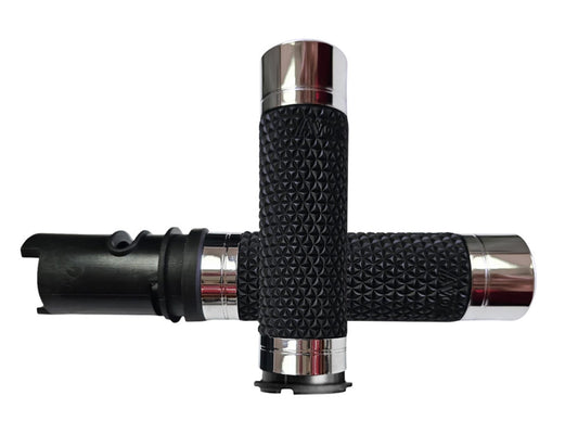 K25 Handgrips - Chrome. Fits CVO Touring 2023up, Street Glide & Road Glide 2024up, Touring 2025up & Softail 2025up - Avon Grips