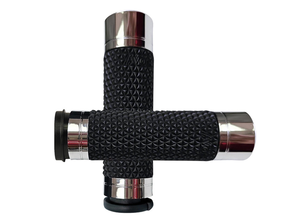 K25 Handgrips - Chrome. Fits Big Twin 2008-2024 with Throttle-by-Wire - Avon Grips