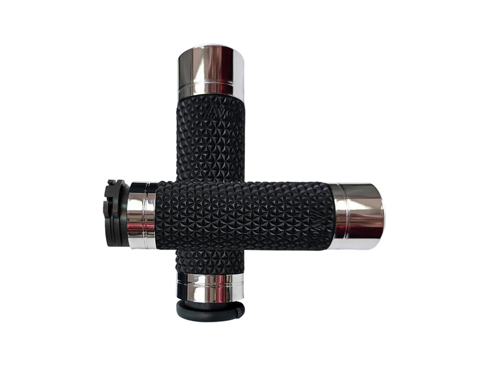 K25 Handgrips - Chrome. Fits H-D with Throttle Cable - Avon Grips