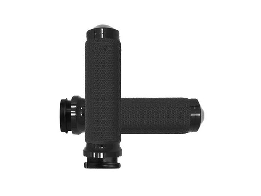 Small Memory Foam Handgrips - Black. Fits Big Twin 2008-2024 with Throttle-by-Wire - Avon Grips