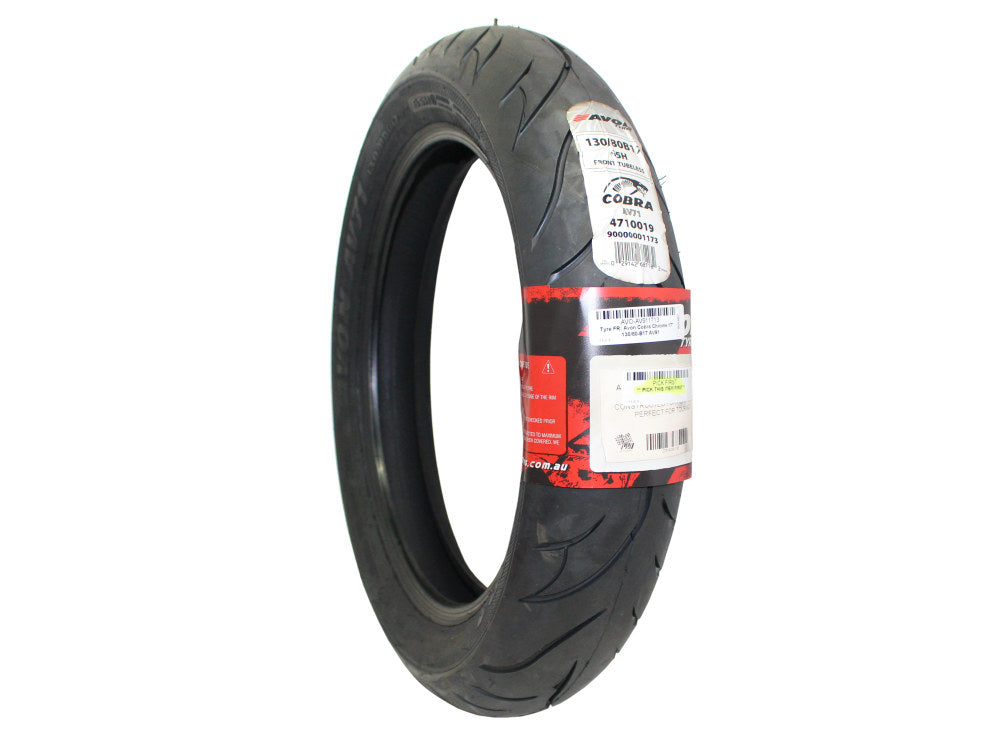 Avon Cobra Chrome 17in. Front Tyre. 130/80-B17 AV91. - Avon Tyres