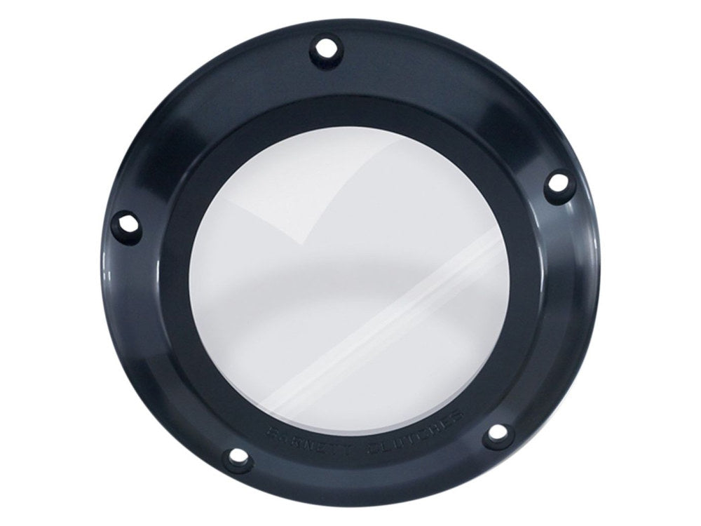 Scorpion Series Clear Derby Cover - Black. Fits Softail 2007-2018, Dyna 2007-2017 & Touring 2007-2015. - Barnett Clutches