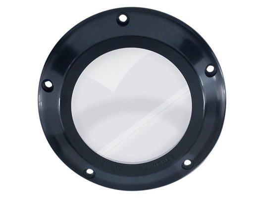 Scorpion Series Clear Derby Cover - Black. Fits Softail 2007-2018, Dyna 2007-2017 & Touring 2007-2015. - Barnett Clutches