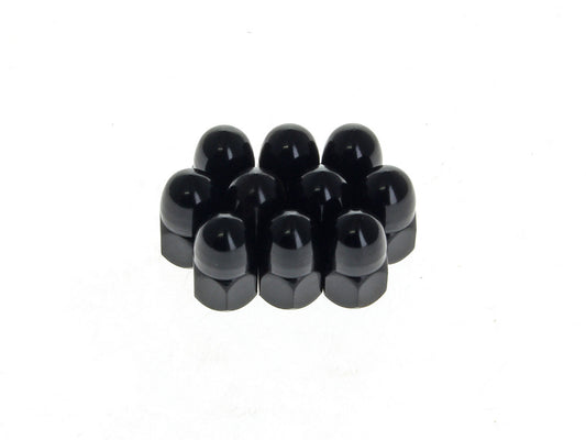 5/16-18 UNC Acorn OEM Style Nuts - Black. Pack of 10 - Rollies Speed Shop